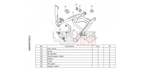 KIT,MAIN STAND CRF1100DN de 2022